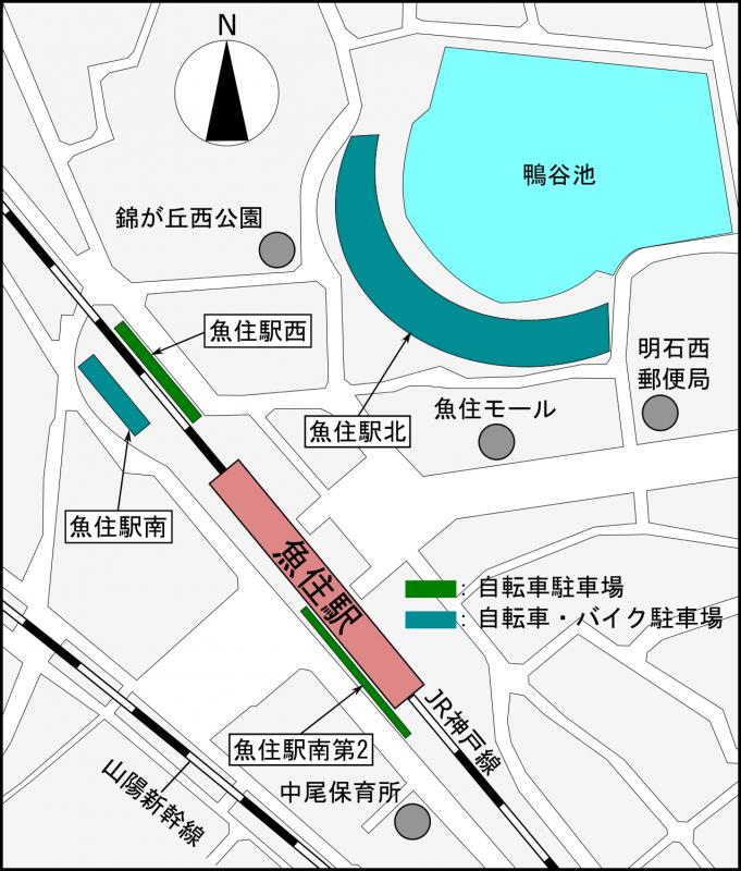 魚住駅_駐輪場図