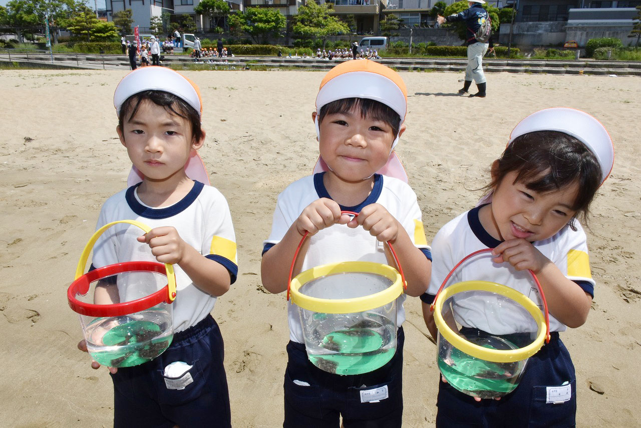 5月24日ヒラメ稚魚放流2